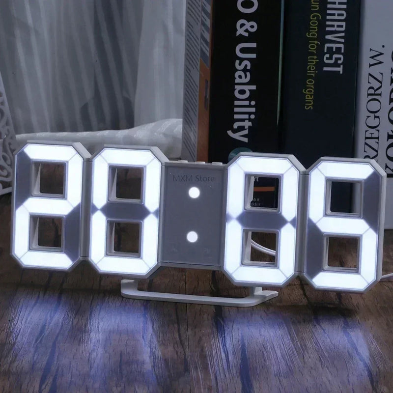 Relógio Digital LED 3D de Parede