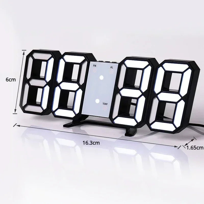 Relógio Digital LED 3D de Parede