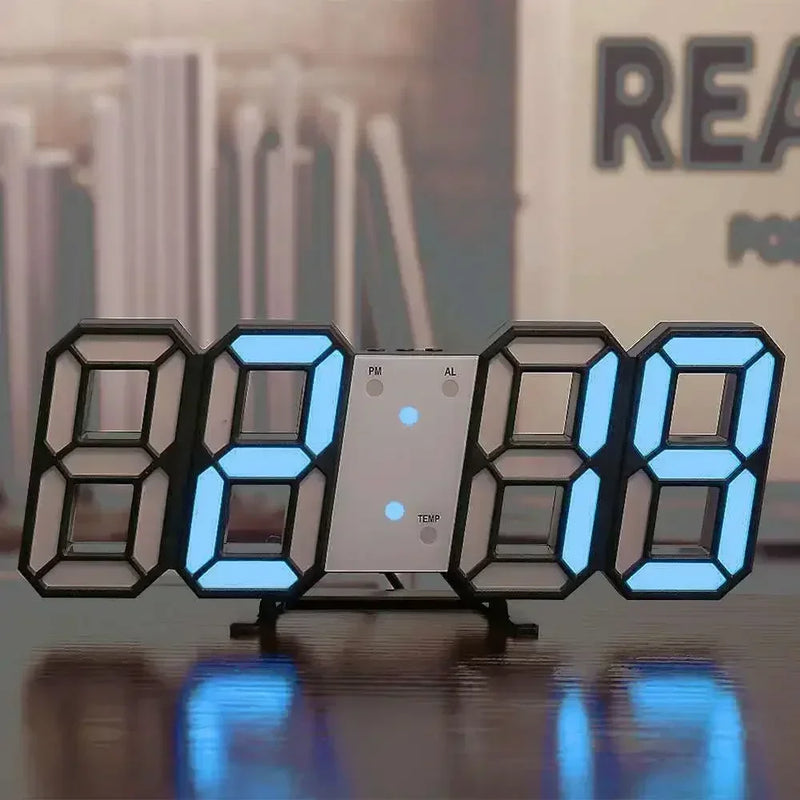 Relógio Digital LED 3D de Parede
