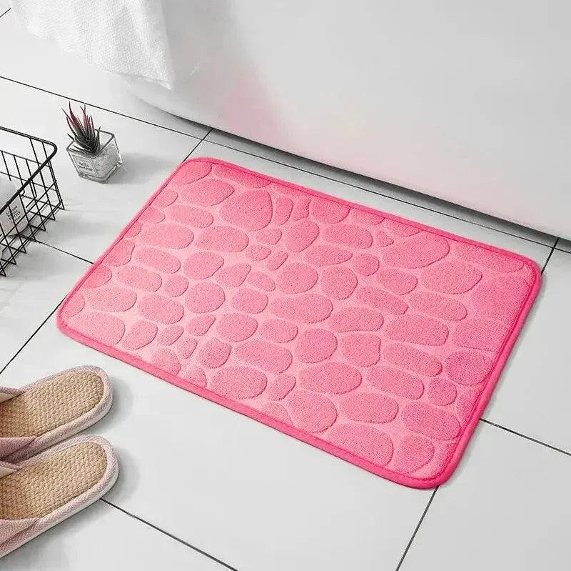 Tapete Estampado de Fibra com Espuma Viscoelástica – Modelo Seixos