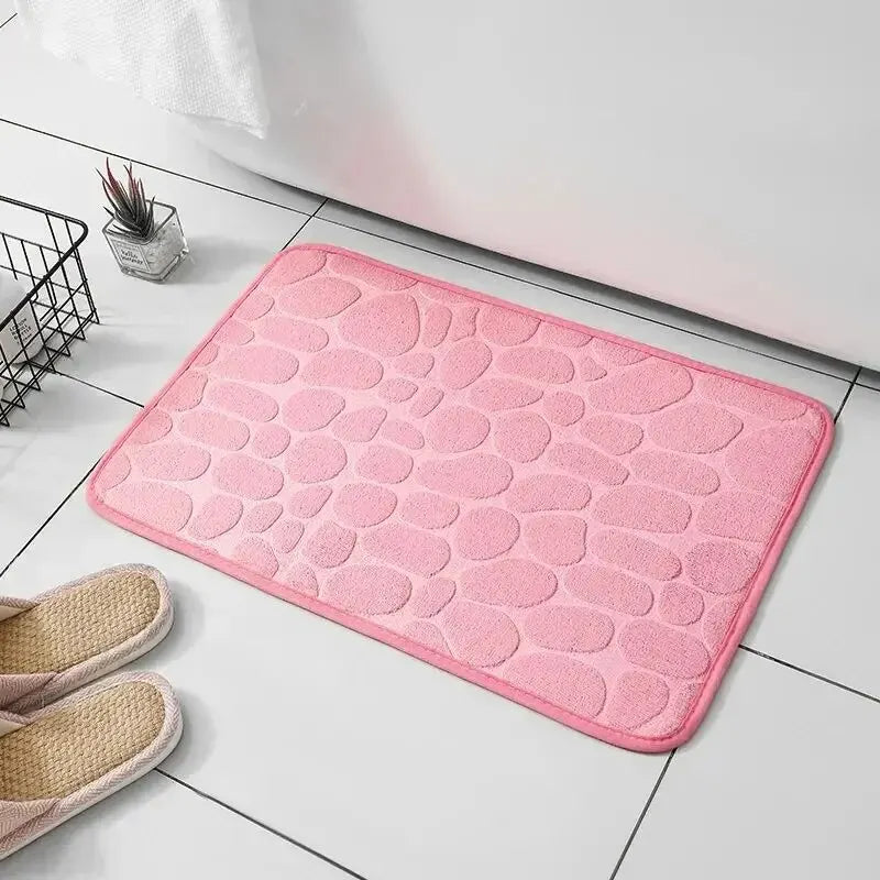 Tapete Estampado de Fibra com Espuma Viscoelástica – Modelo Seixos