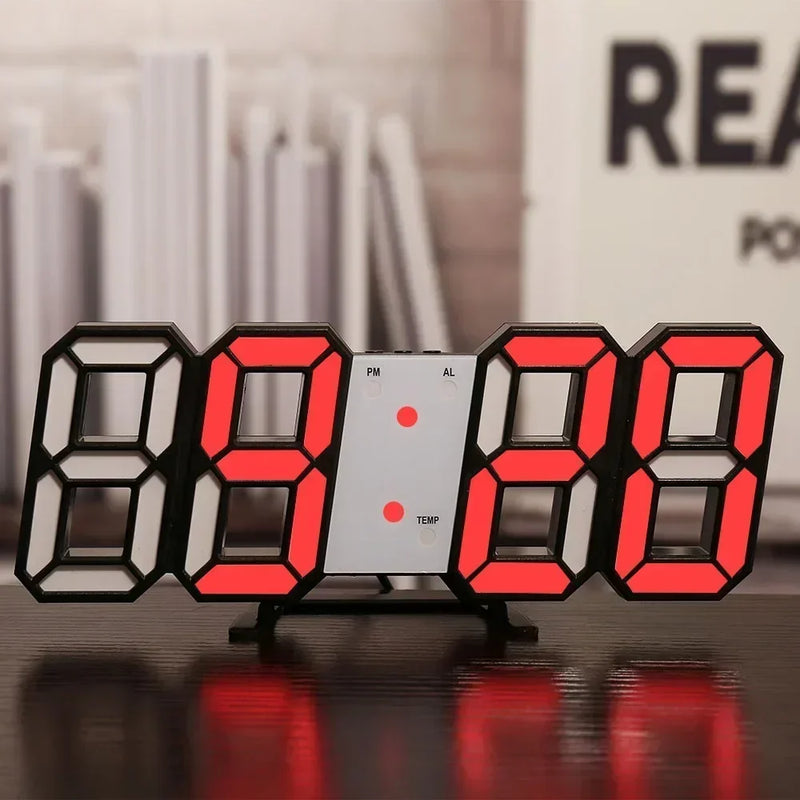 Relógio Digital LED 3D de Parede