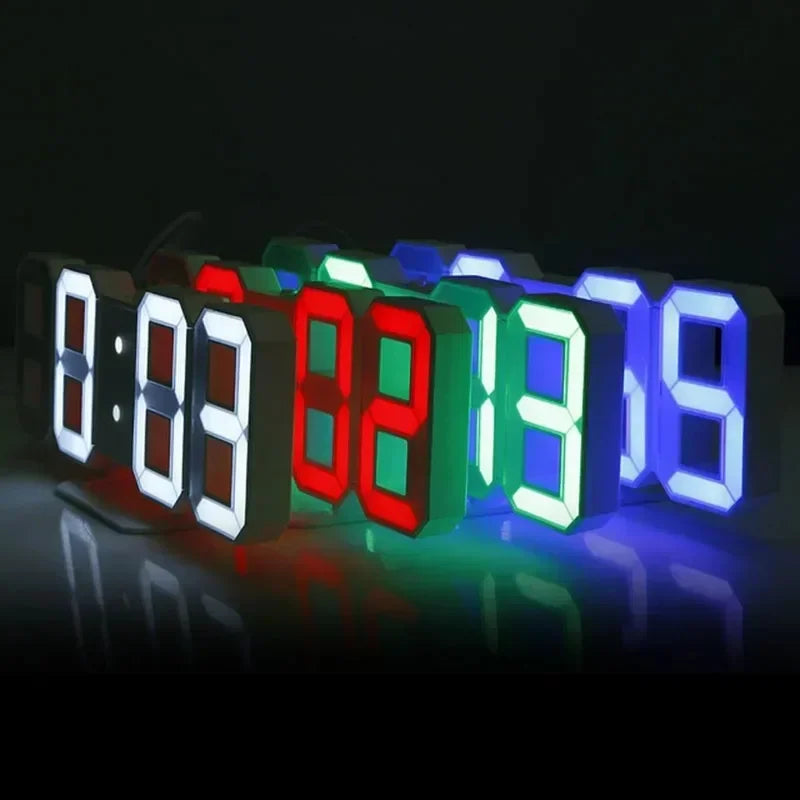 Relógio Digital LED 3D de Parede