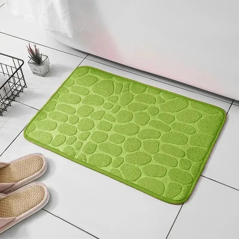 Tapete Estampado de Fibra com Espuma Viscoelástica – Modelo Seixos