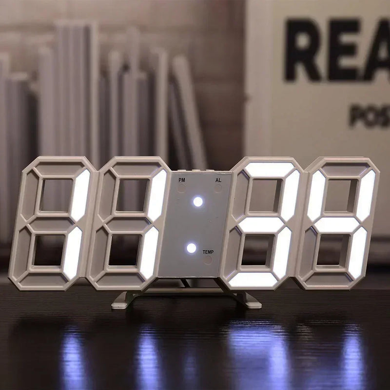 Relógio Digital LED 3D de Parede
