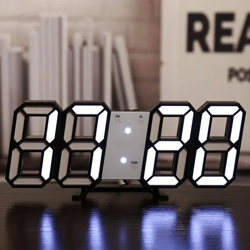 Relógio Digital LED 3D de Parede