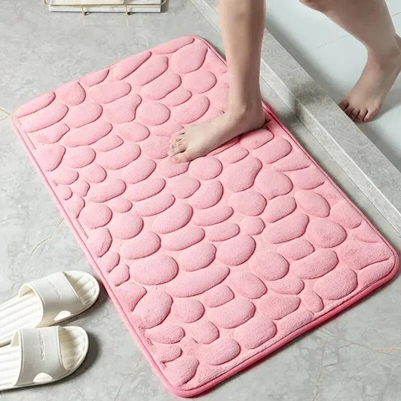 Tapete Estampado de Fibra com Espuma Viscoelástica – Modelo Seixos