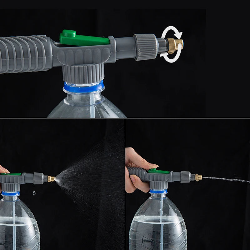 Bomba de Ar de Alta Pressão com Pulverizador Manual – Bico Ajustável para Garrafas PET
